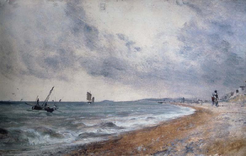 John Constable Hove Beach,withfishing boats china oil painting image